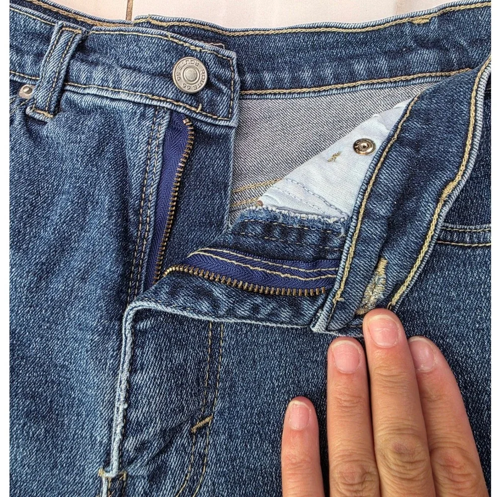 Route 66 Stretch Fit Denim Shorts Dark Wash High Rise Womens Size 7/8 Blue‎ S2